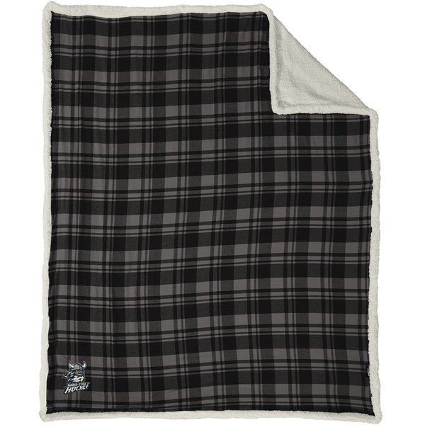 Hard Edge Hockey Flannel Sherpa Blanket