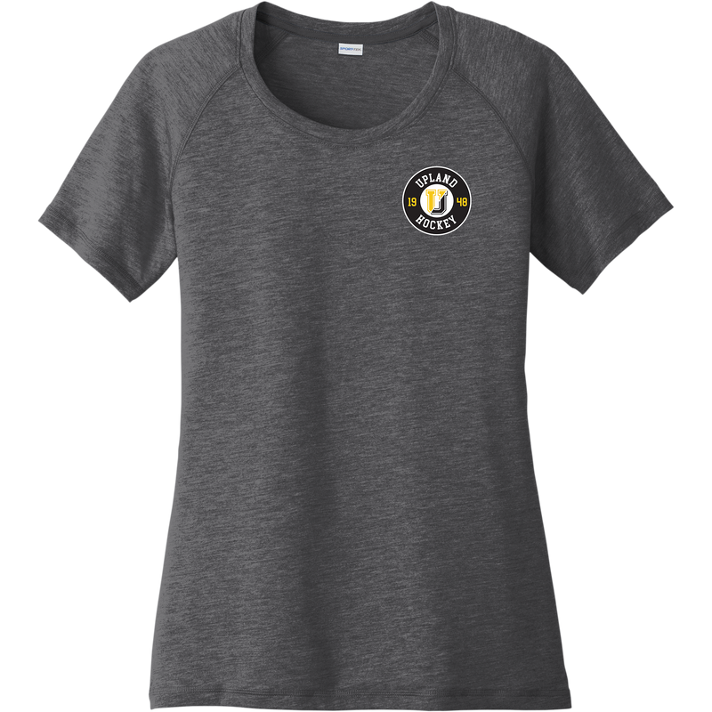 Upland Country Day School Ladies PosiCharge Tri-Blend Wicking Scoop Neck Raglan Tee