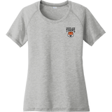 Princeton Jr. Tigers Ladies PosiCharge Tri-Blend Wicking Scoop Neck Raglan Tee