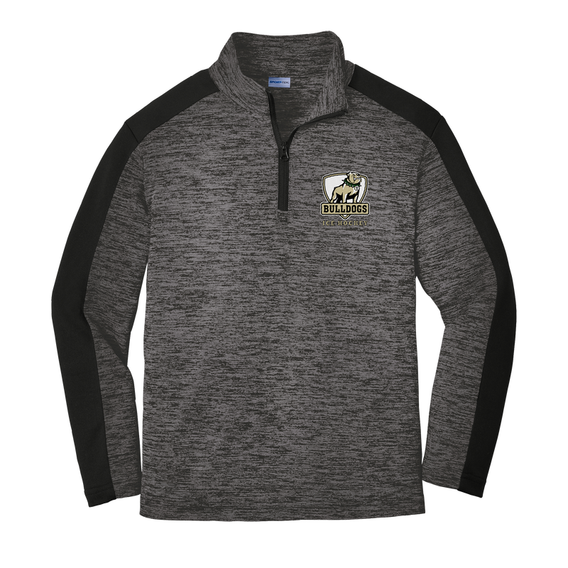 HVM Bulldogs Youth PosiCharge  Electric Heather Colorblock 1/4-Zip Pullover